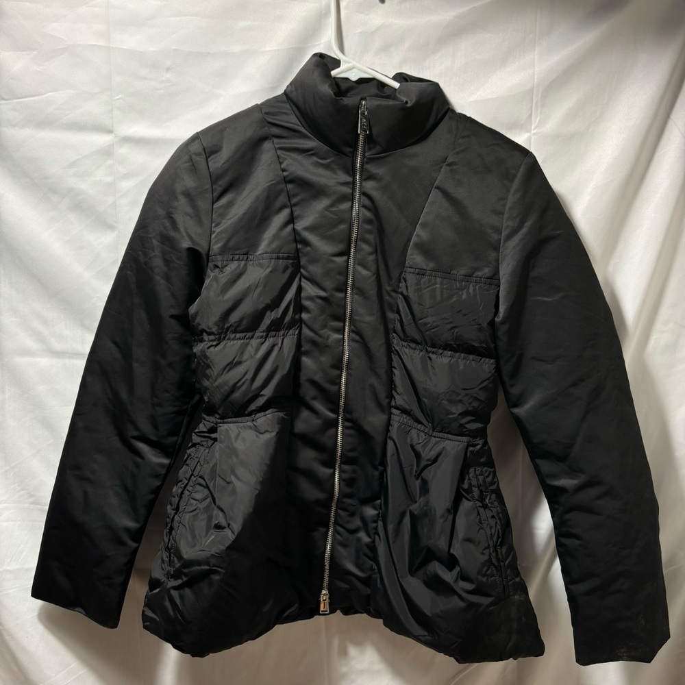 Add Down Women’s 2 Black Puffer Full Zip Winter Coat Jacket
